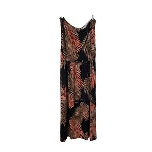 Lascana for Venus Black Size XL Maxi Strapless Sun Dress Tropical Beach Vacation